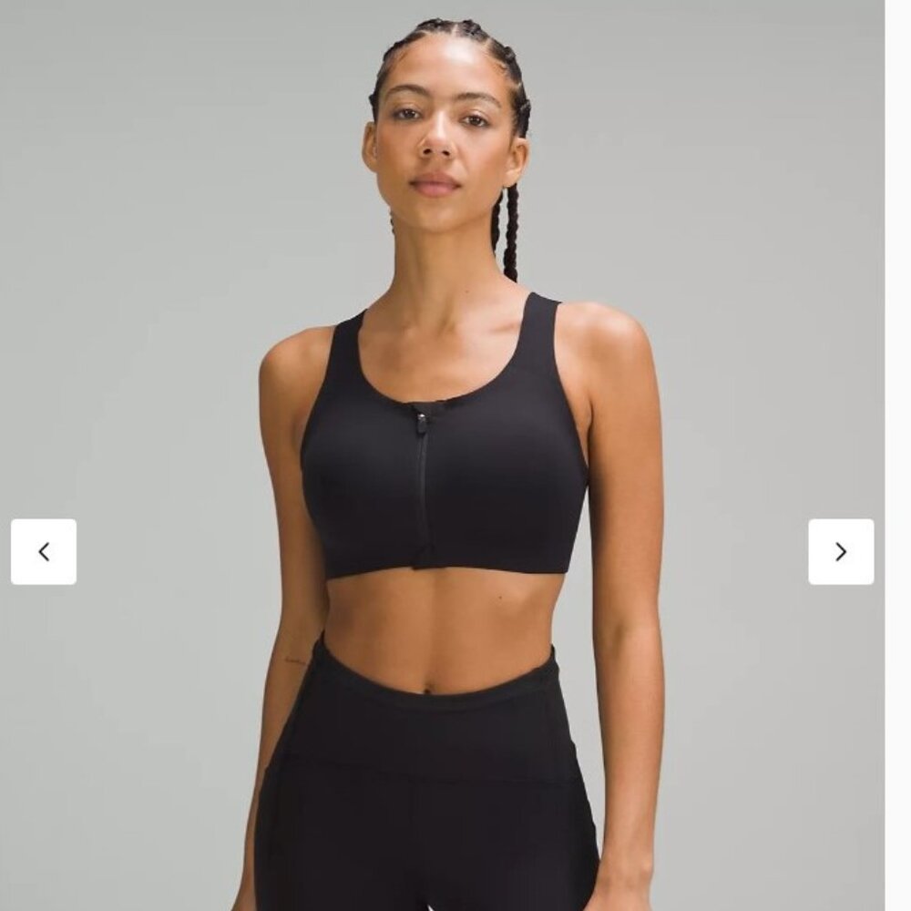 Lululemon Enlite Front-Zip Sport Bra High Support Black Size 36C